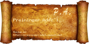 Preininger Adél névjegykártya